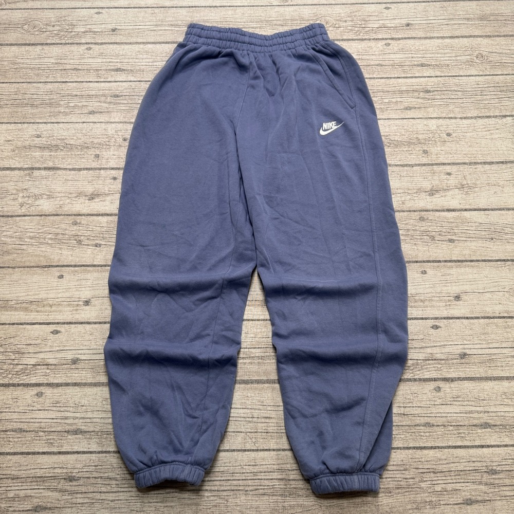 Nike Sweatpants Women's Large Blue Purple Fleece Lined Tapered Athletic Training